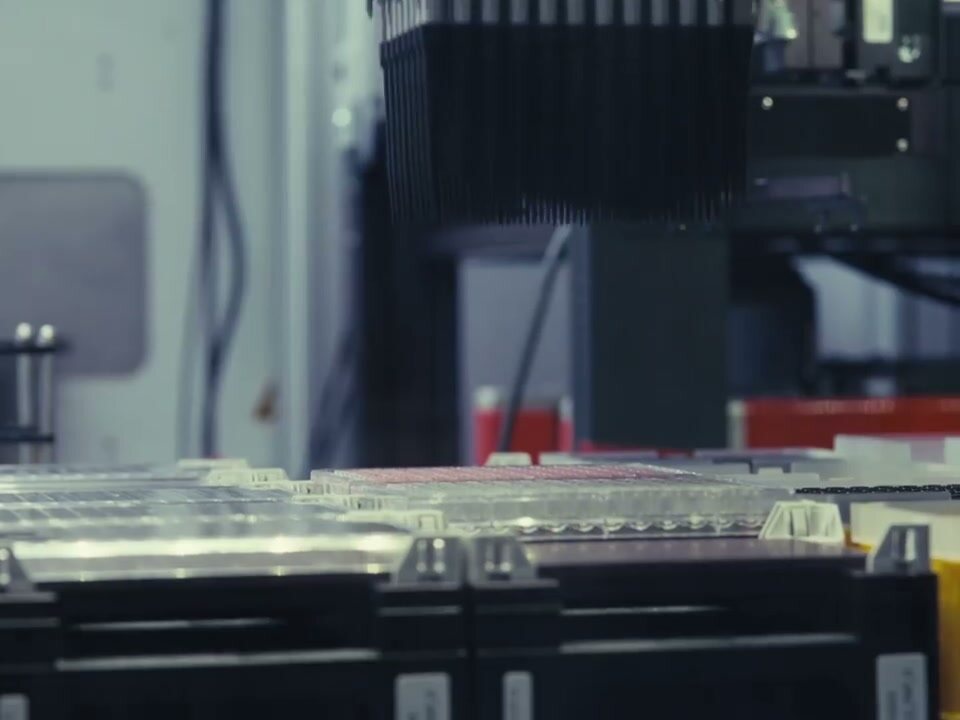 An automated pipetting head over well plates