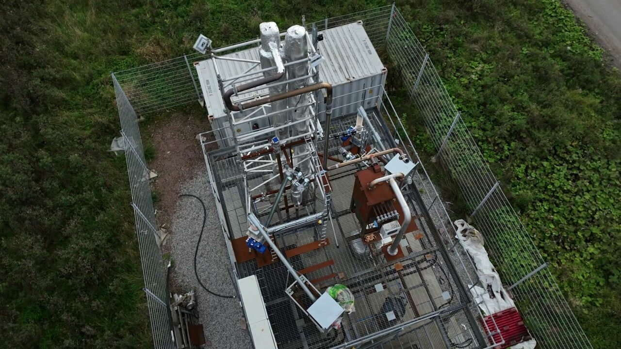 Aerial view of an industrial site
